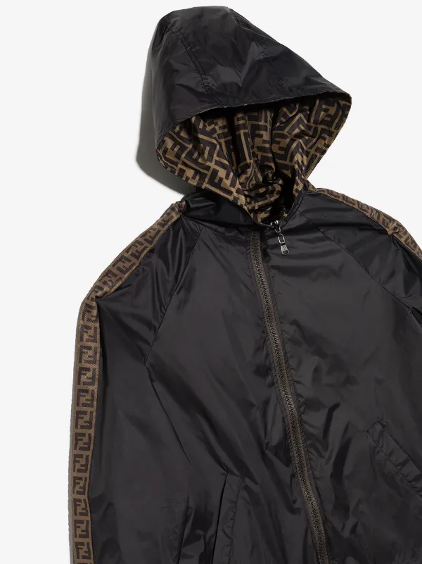 Fendi Kids Reversible FF-motif Hooded Jacket | Black