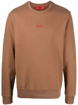 Zegna logo-embossed Cotton Sweatshirt | Brown | FARFETCH