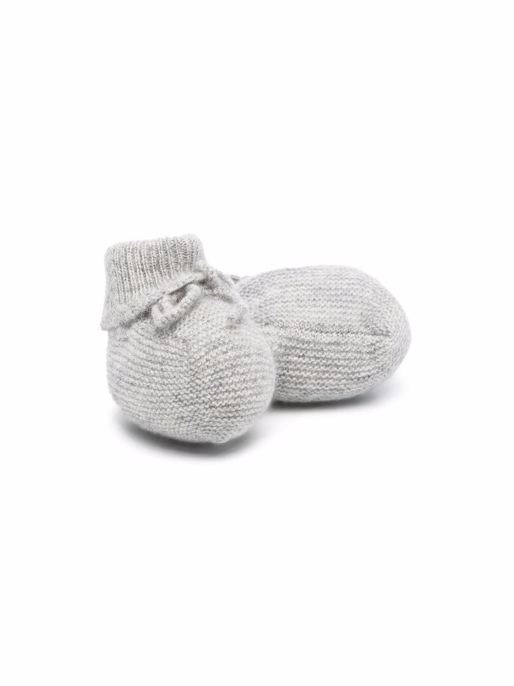 Shop Bonpoint Cashmere Knit Pre-walkers In Grey