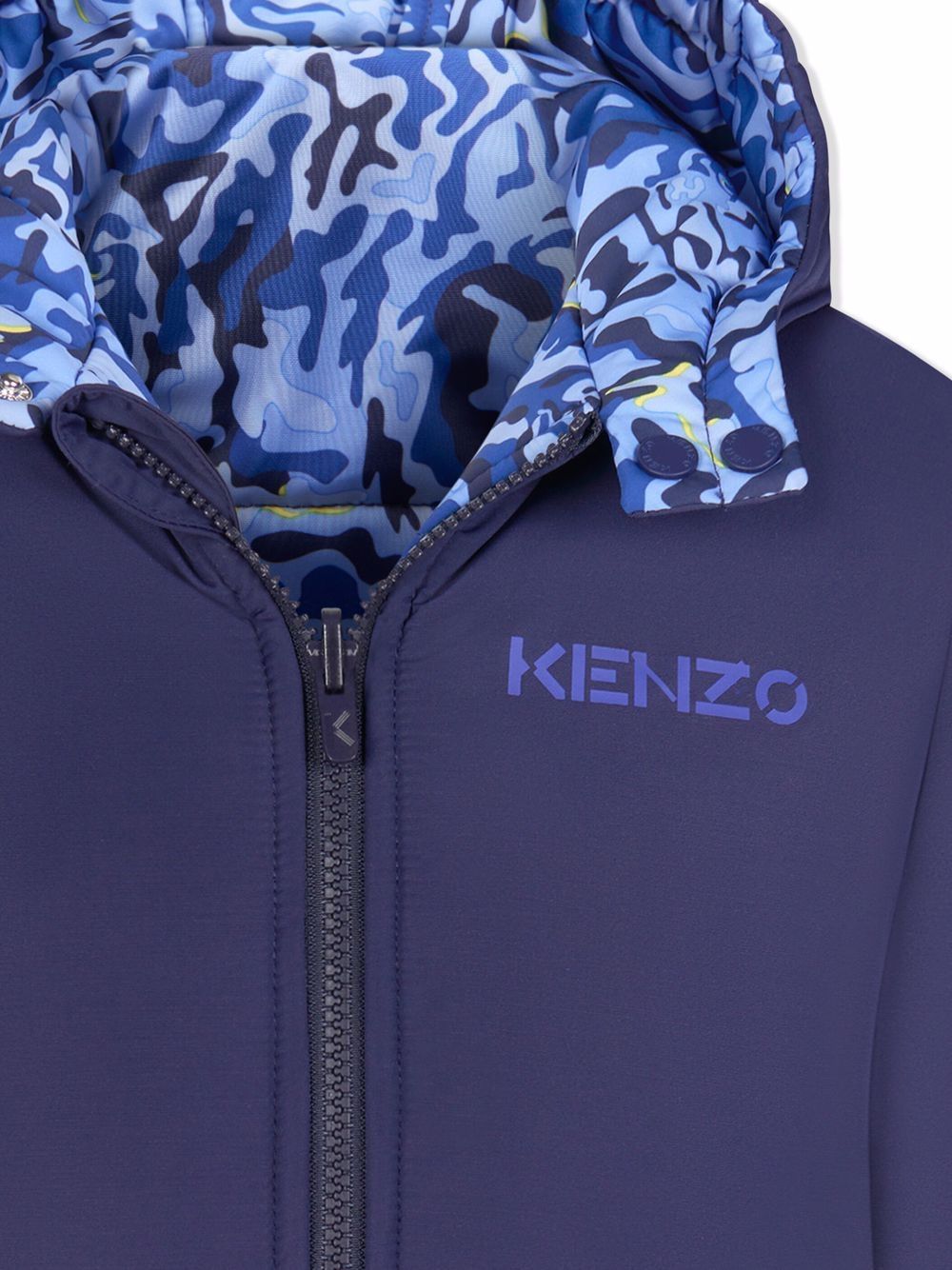 фото Kenzo kids двусторонний пуховик с принтом