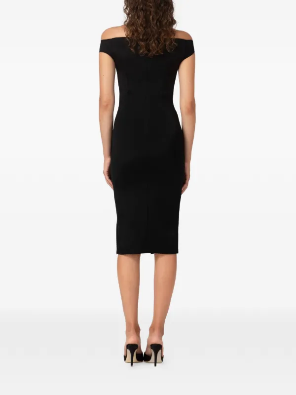 white fitted dress midi Klyne Midi Dress