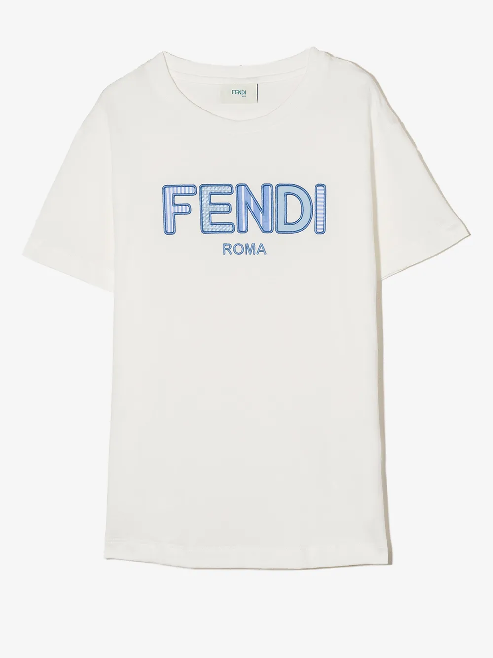 Fendi Kids TEEN logo-embroidered T-shirt | White | Image 1
