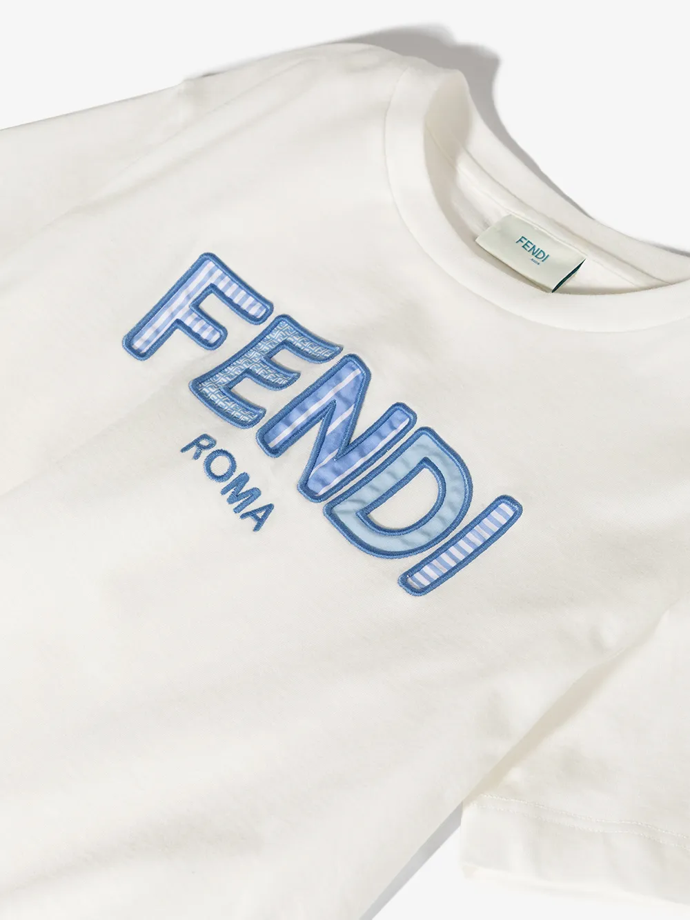 Fendi Kids T-shirt met geborduurd logo Wit