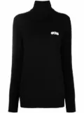 GCDS embroidered logo roll neck jumper - Black