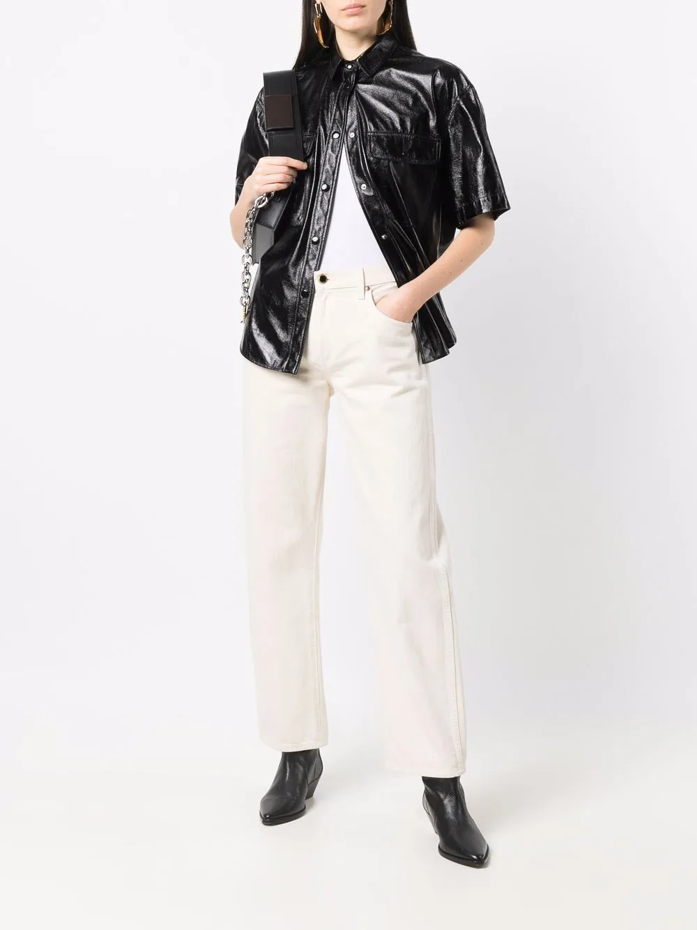 фото Isabel marant рубашка из искусственной кожи