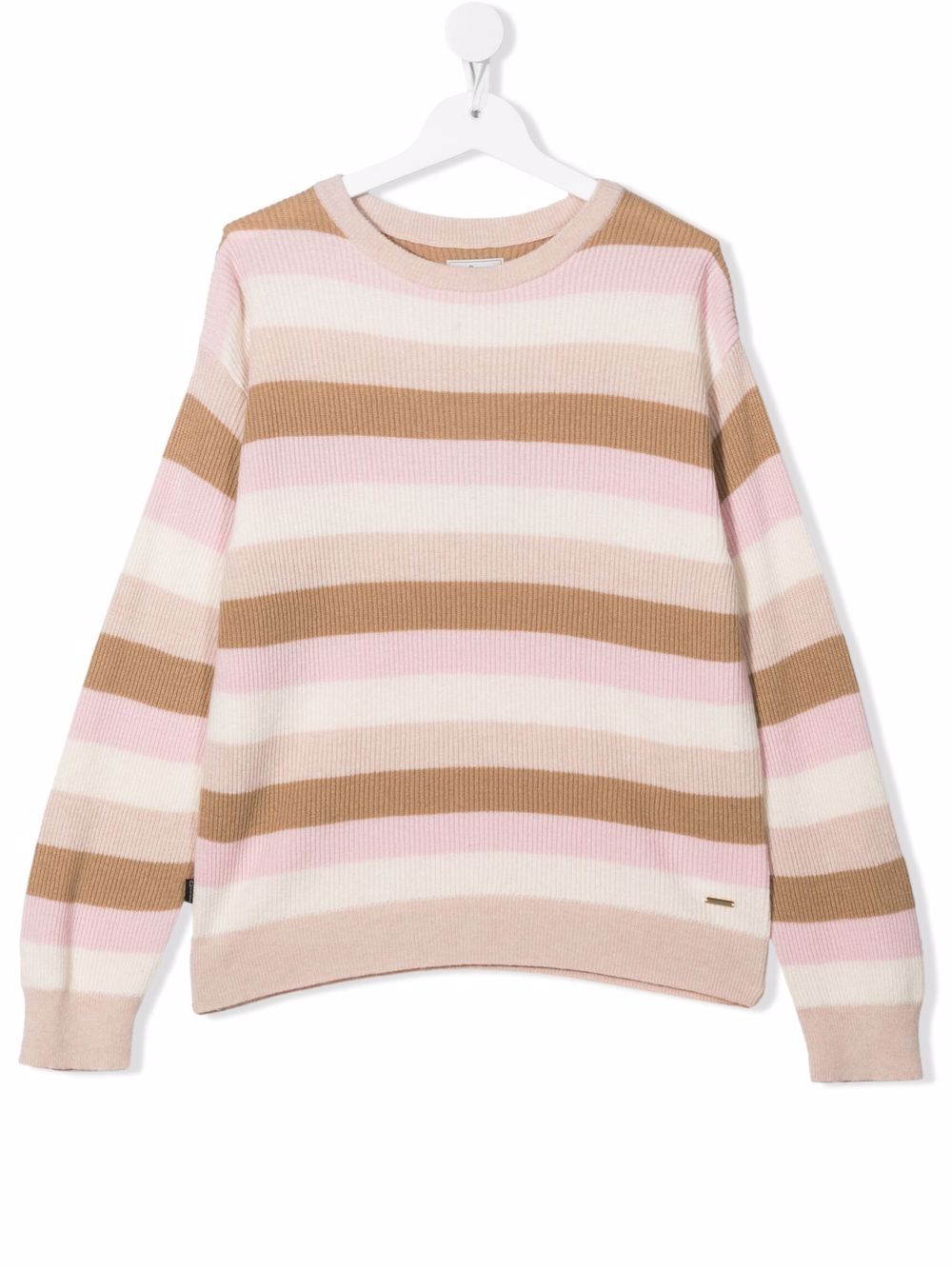 woolrich kids pull nervuré à rayures - rose