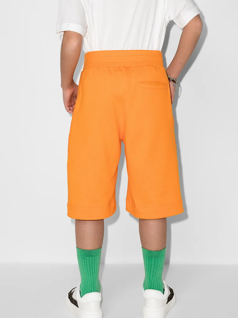 Shop Fendi Ff Logo Bermuda Shorts In Orange