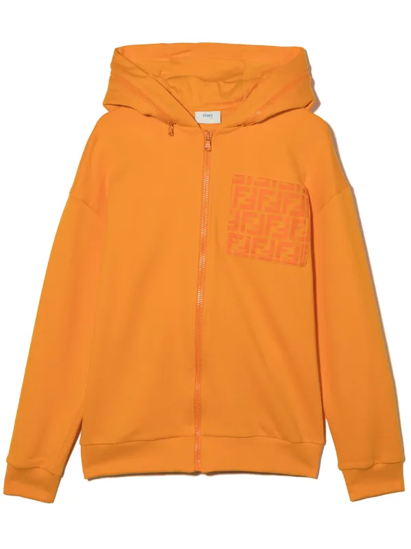 Fendi Kids Jaqueta Com Zíper e Patch FF | Laranja | FARFETCH BR