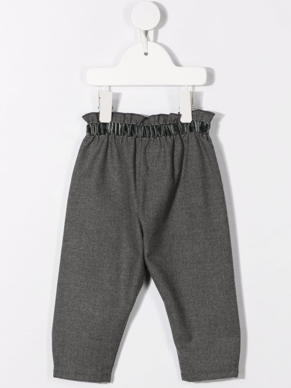 Shop Il Gufo Bow-detail Elasticated Trousers In Grey