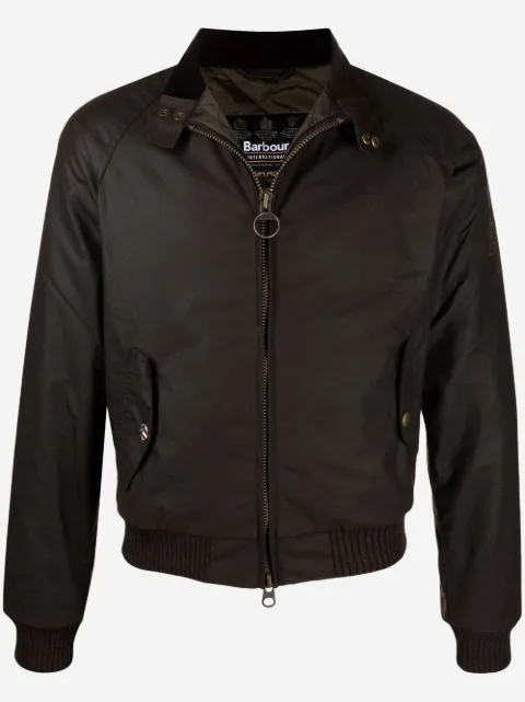 Barbour funnel neck zip-up wax jacket
