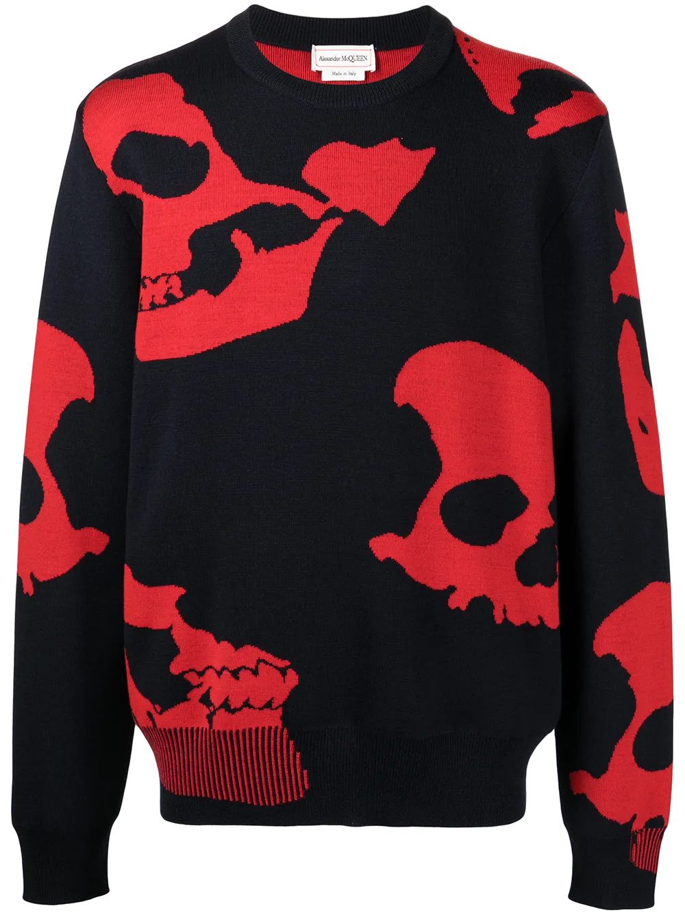 

Alexander McQueen intarsia skull jumper - Blue