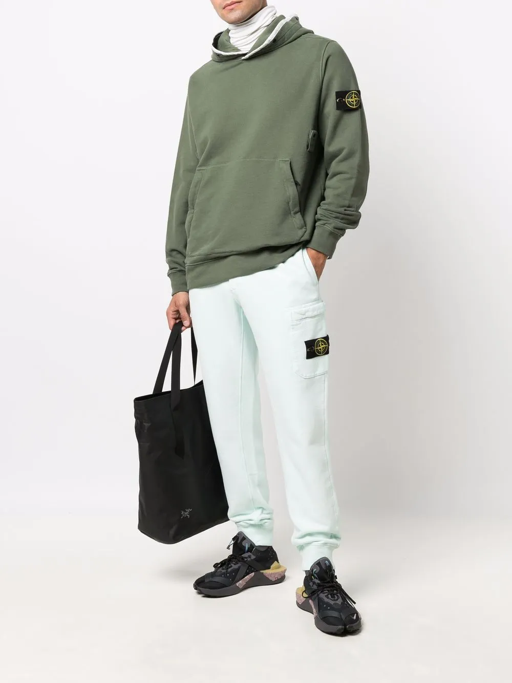 Stone Island Hoodie met logopatch - Groen