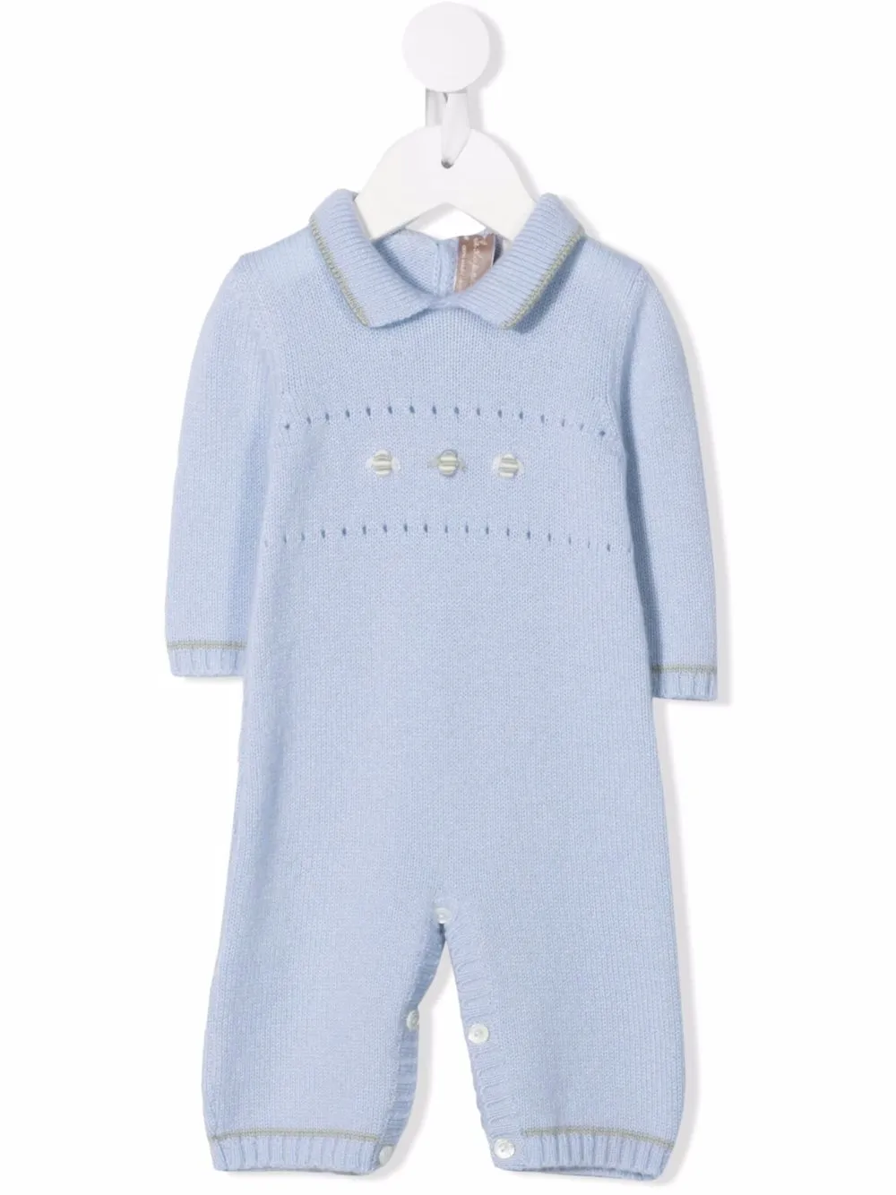 

La Stupenderia embroidered cashmere romper - Blue