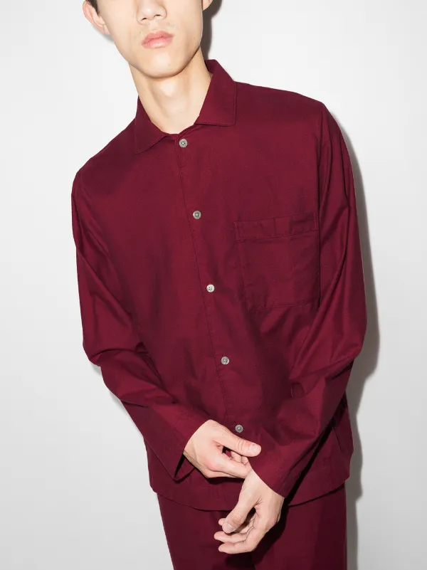 Red long sleeve on sale pajama shirt