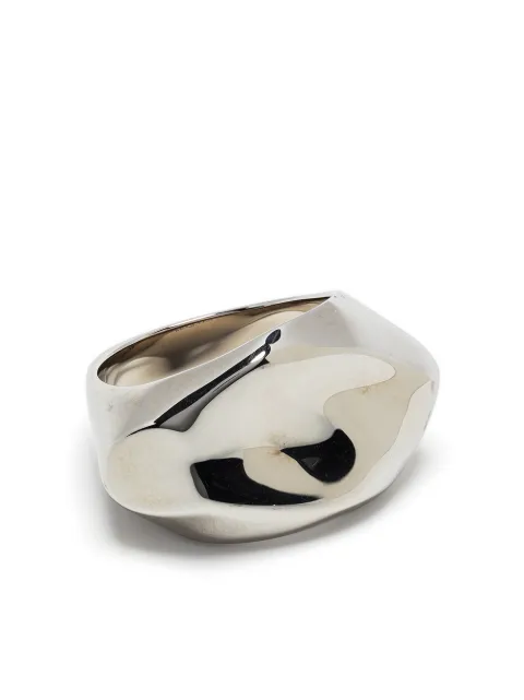 Alexander McQueen undulating-form silver-tone ring