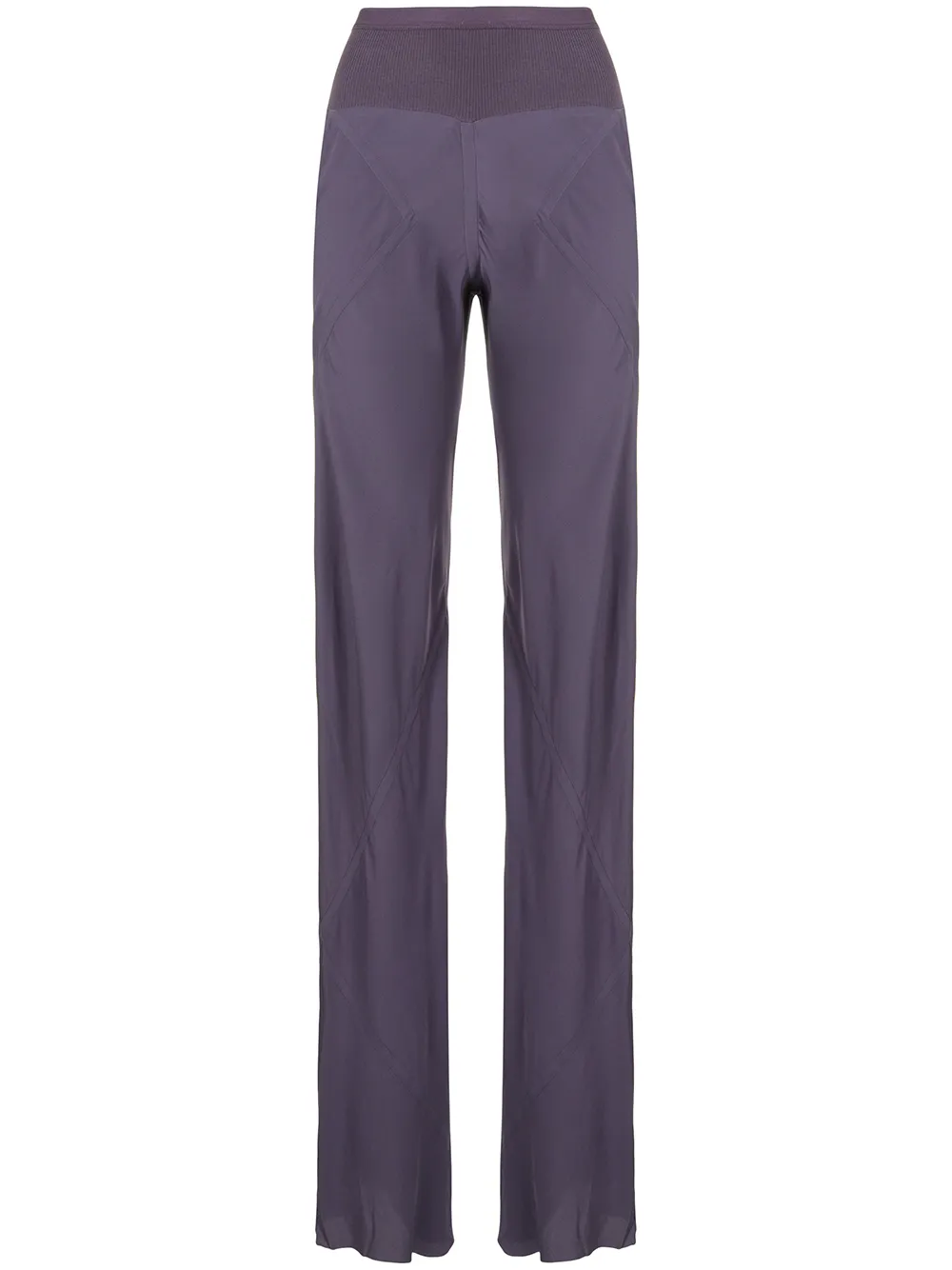 

Rick Owens ribbed-waist slip-on flared trousers - Purple