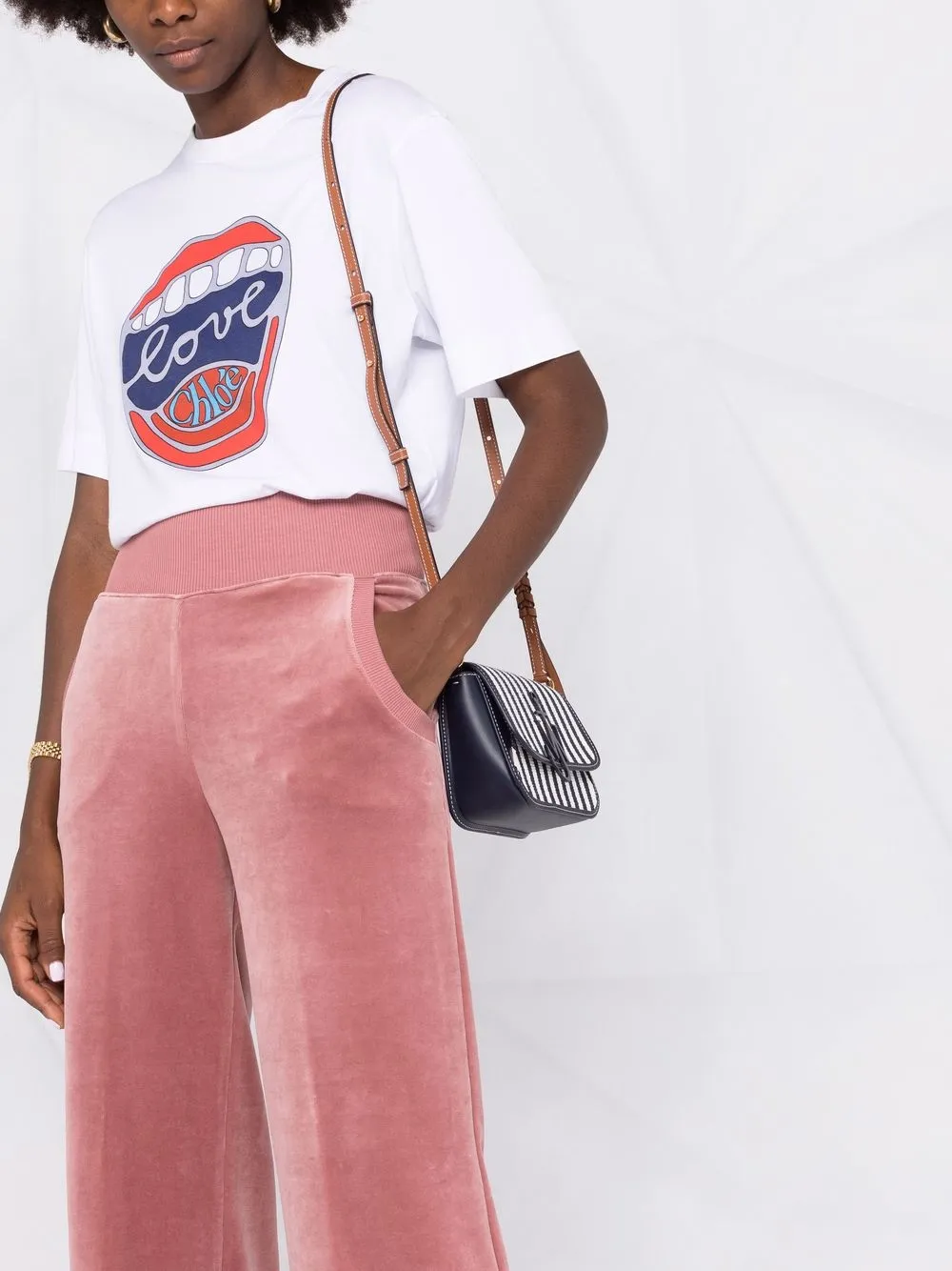 Alberta Ferretti Athleisure Wide-leg Trousers In Pink