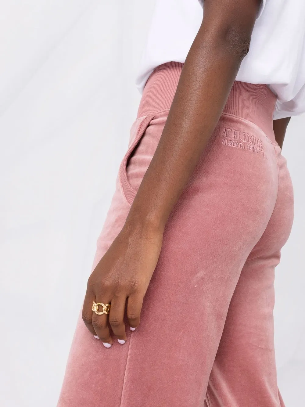 Alberta Ferretti Athleisure Wide-leg Trousers In Pink