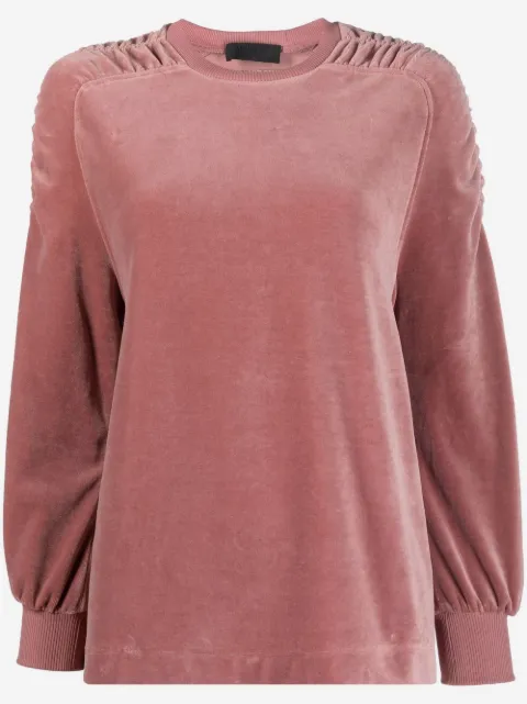 Alberta Ferretti chenille gathered-trim sweatshirt