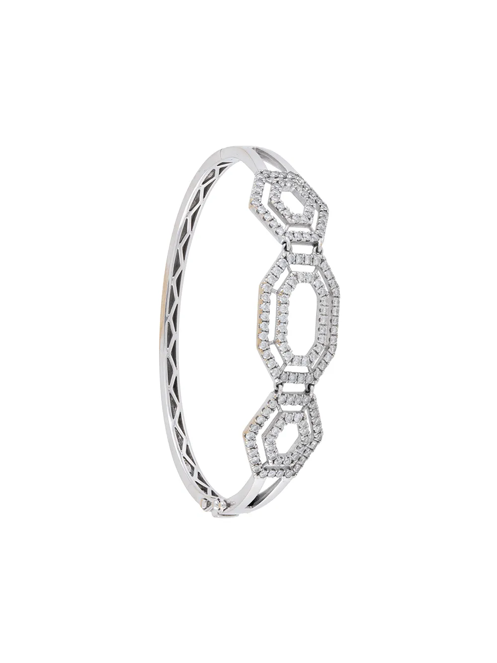 

Borgioni brazalete en oro blanco de 18kt con diamantes en pavé - Plateado