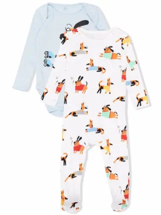 Stella McCartney Kids dog print Babygrow Set Farfetch