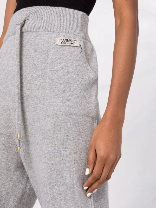 Grey high waisted tracksuit bottoms Clearance