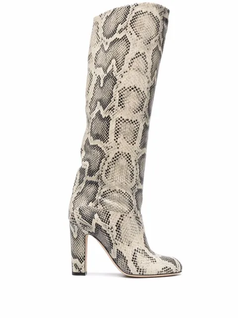 Paris Texas Bota cano longo com estampa pele de cobra