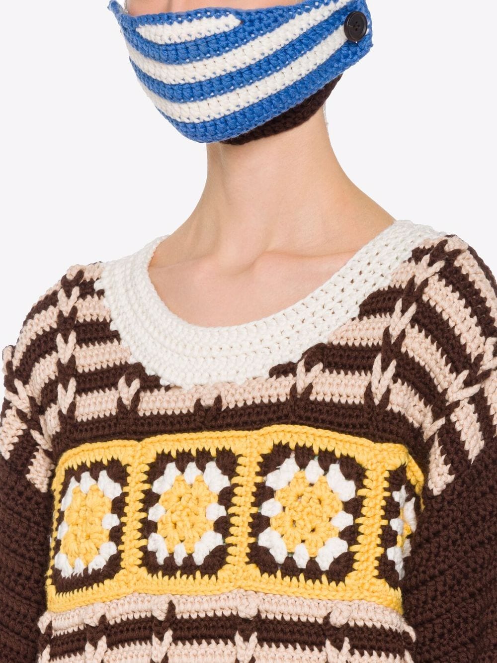 Shop Miu Miu Crochet Wool Jumper In Brown