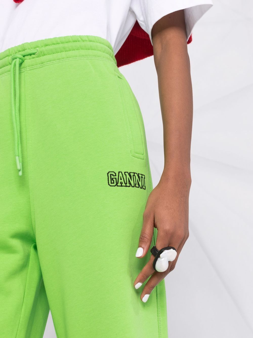 фото Ganni спортивные брюки с вышитым логотипом