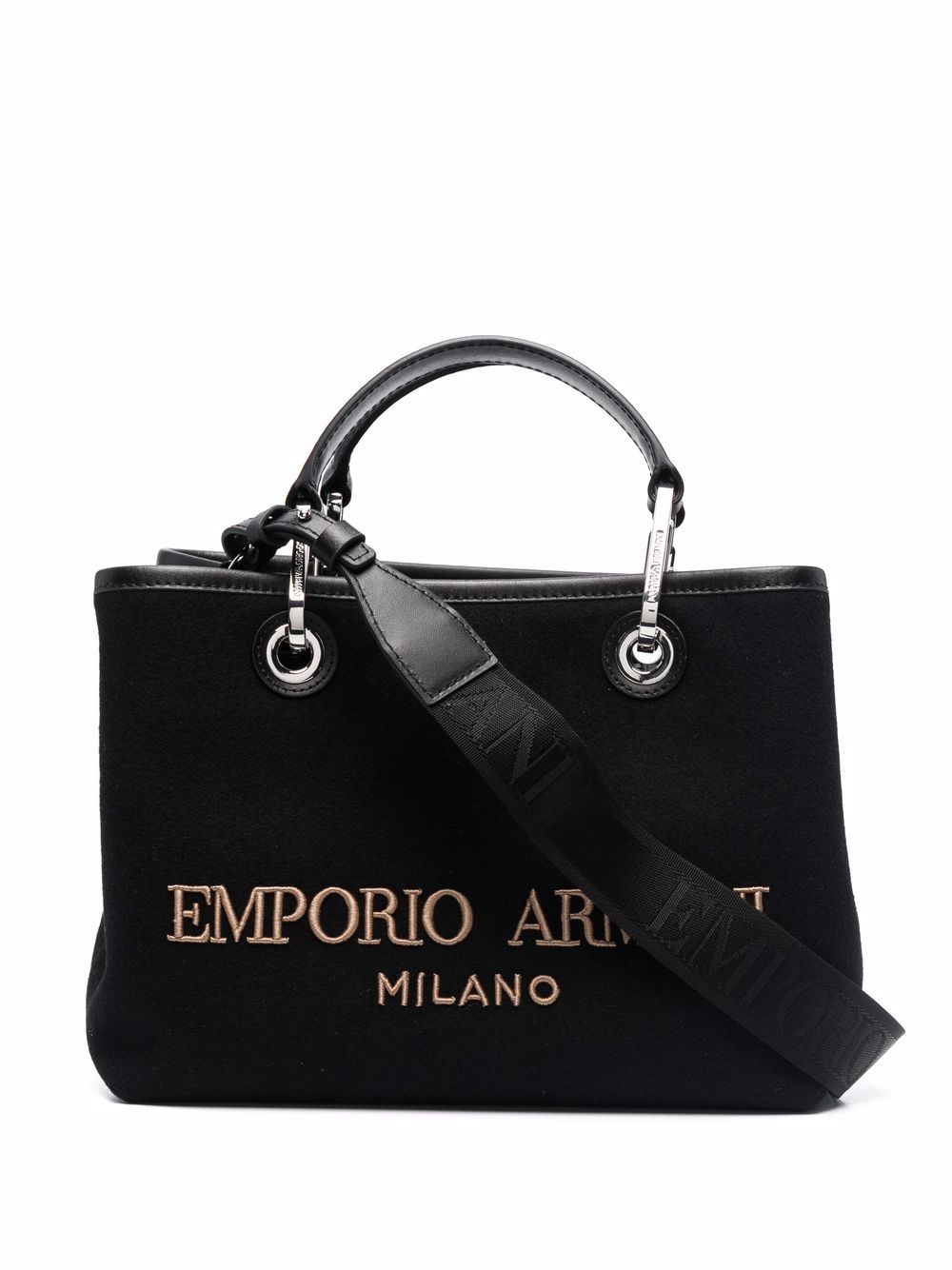 Emporio Armani felt-logo Small Tote Bag - Farfetch