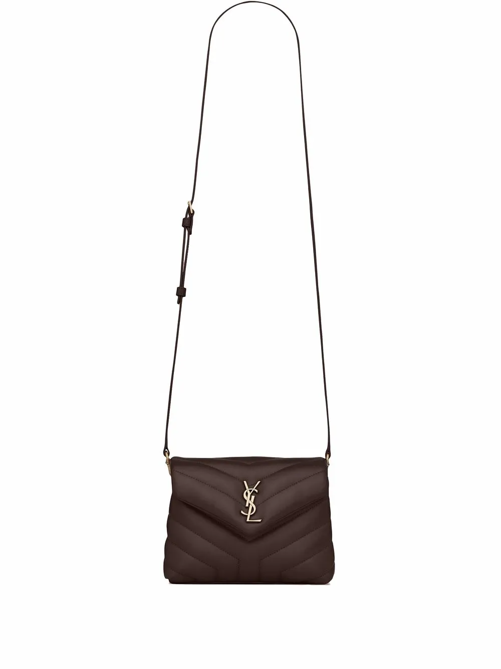 

Saint Laurent bolsa crossbody con placa del logo - Marrón