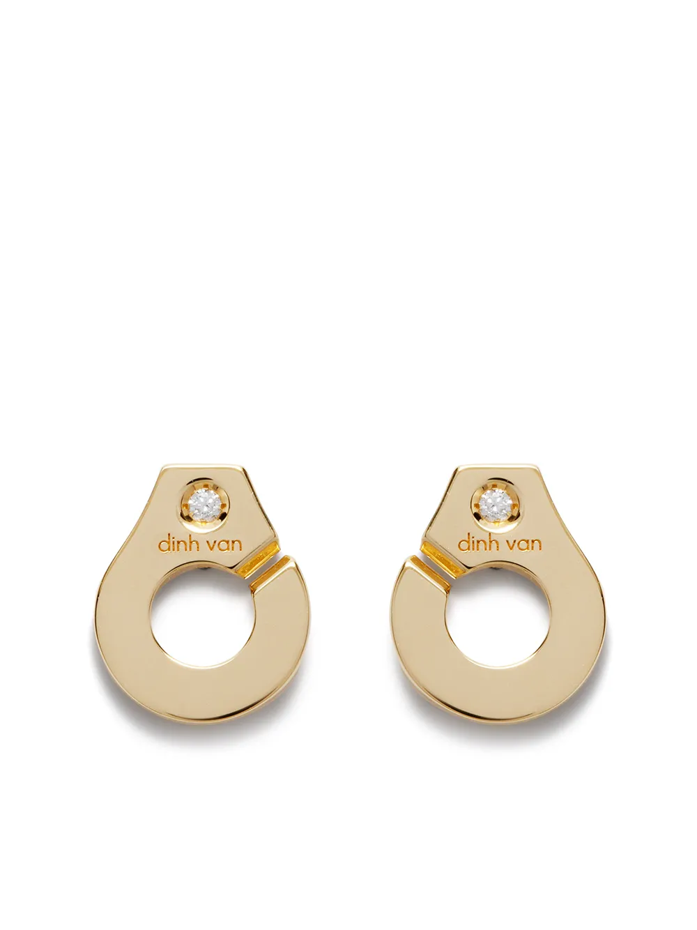 

dihn van 18kt yellow gold Menottes R.7 diamond stud earrings