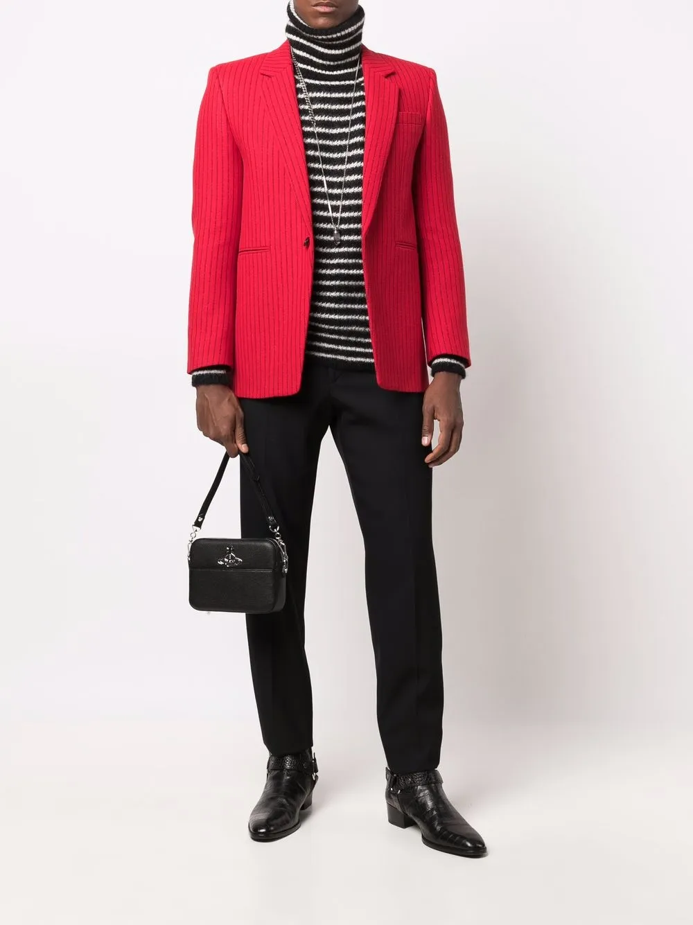 Saint Laurent Blazer met enkele rij knopen - Rood
