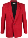 Saint Laurent pinstripe-pattern single-breasted blazer - Red