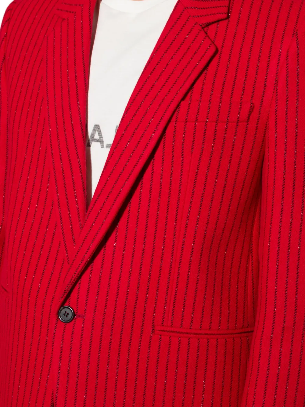 Pinstripe-Pattern Single-Breasted Blazer
