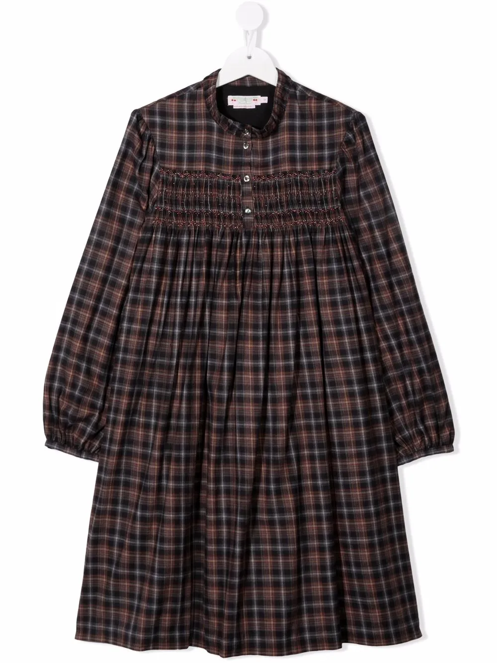 

Bonpoint vestido camisero con estampado a cuadros - Azul