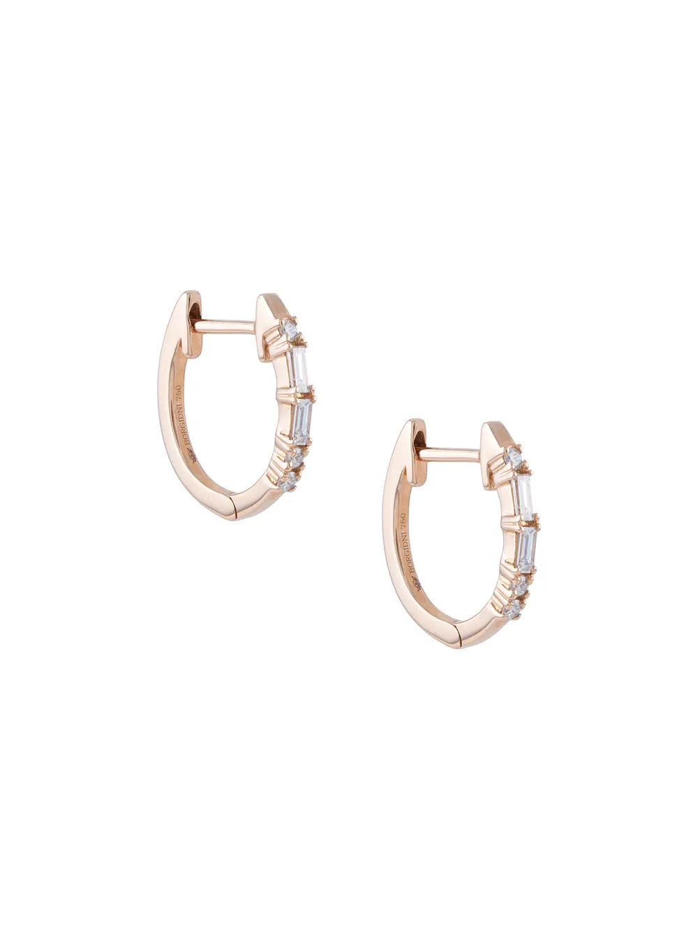 

Borgioni aretes mini en oro rosa de 18kt con diamantes - Dorado