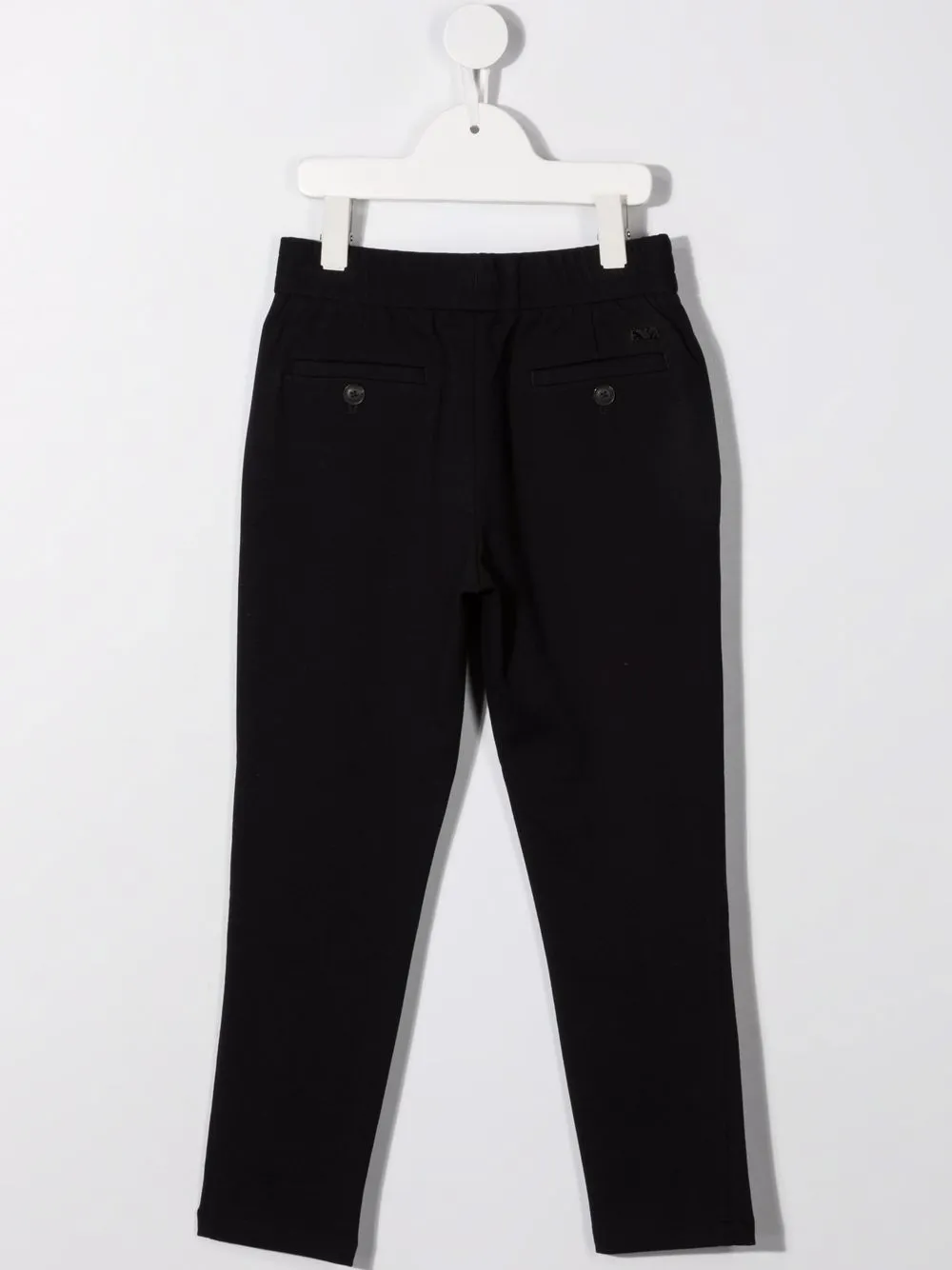 Shop Emporio Armani Elasticated Waist Trousers In Blue