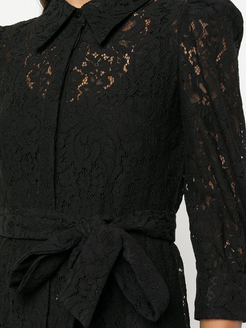 фото L'agence кружевное платье миди с завязками