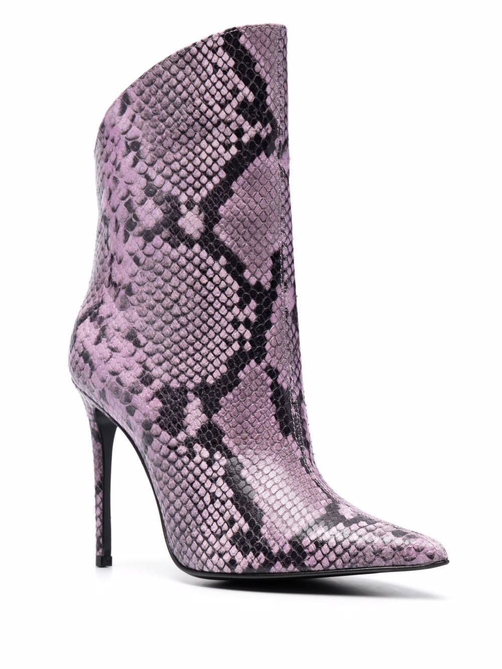 Shop Giuliano Galiano Snakeskin-print Leather Boots In Violett