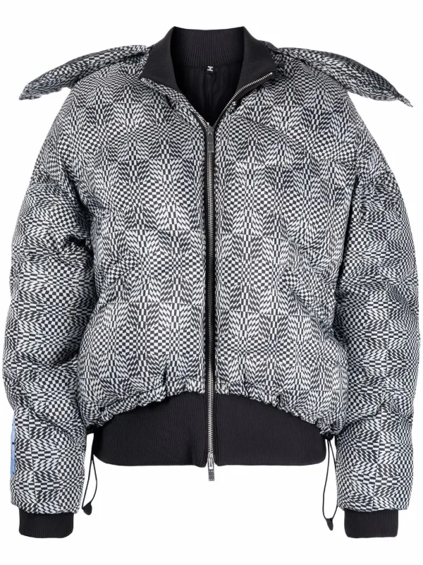 checked puffer jacket