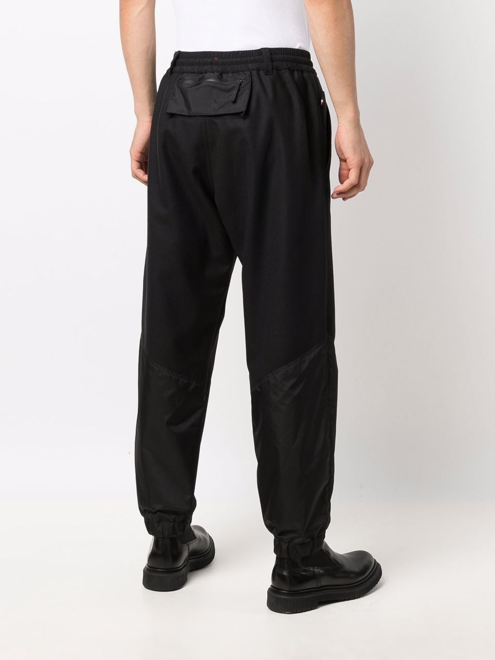 Shop Moncler Straight-leg Wool Trousers In Black