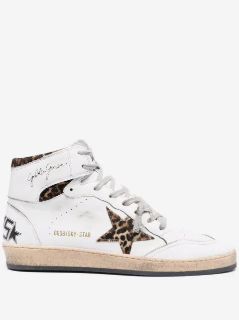 Golden Goose tenis altos con logo estampado