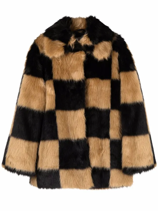 stand faux fur jacket