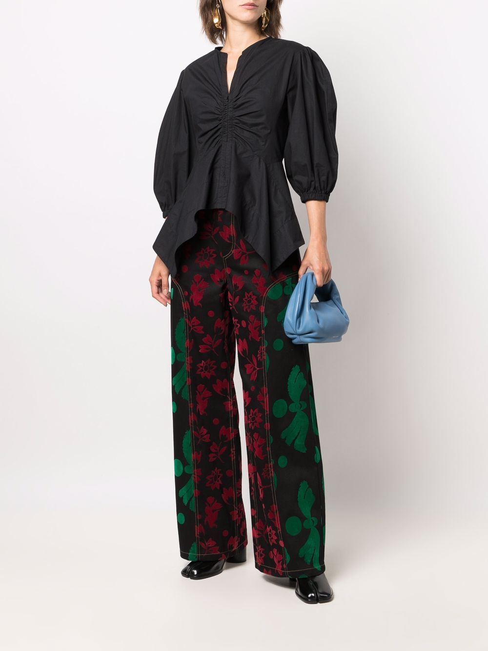 фото Chopova lowena floral print wide leg trousers