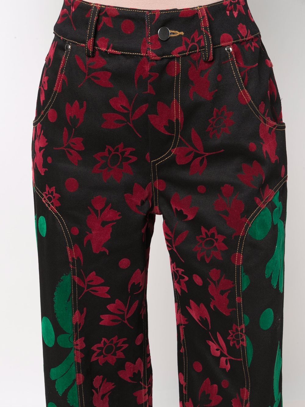 фото Chopova lowena floral print wide leg trousers