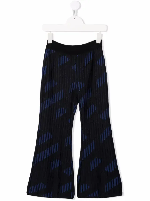 Versace Kids pantalon nervuré à chevilles évasées