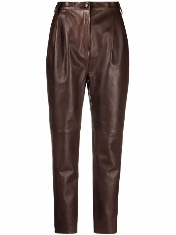 Shop Magda Butrym high-waisted leather 