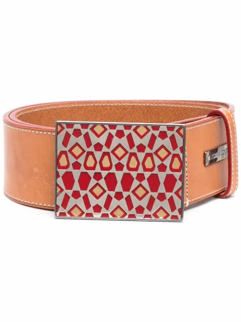 Gianfranco Ferré Pre-Owned 1990s geometric-printed buckle leather belt