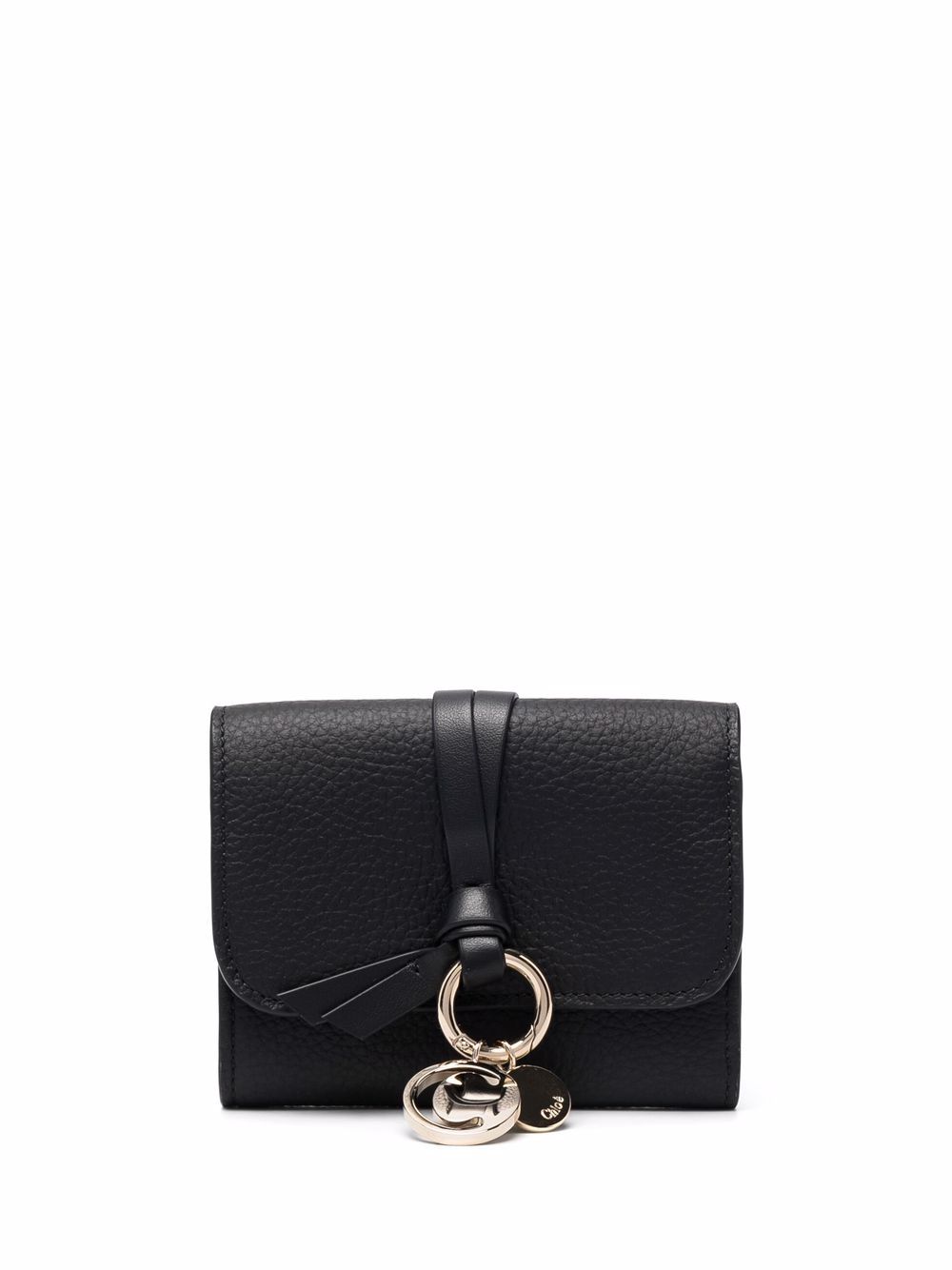 

Chloé cartera plegable con logo - Negro